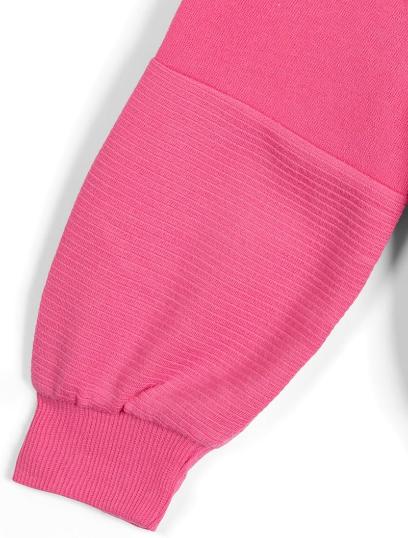 Barbie Girls Fleece Pullover Sweatshirt and Jogger Pants Outfit Set Toddler to Big Kid Sizes (2T - 10-12) - Image 5